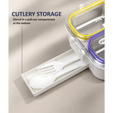 Green, Purple & Yellow Transparent Lid Happy Bites Lunch Box