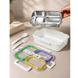 Green, Purple & Yellow Transparent Lid Happy Bites Lunch Box