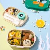 Green Big Eye Dino 2 decker Lunch Box for Kids