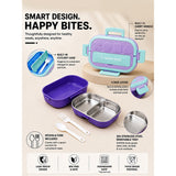 Mint & Purple Shapes Happy Bites Bento Lunch Box