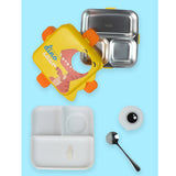Yellow One Eye Stainless Steel Lunch Box For Kids