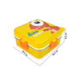 Yellow One Eye Stainless Steel Lunch Box For Kids