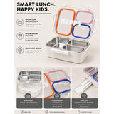 Orange, Pink & Blue Transparent Lid Happy Bites Lunch Box