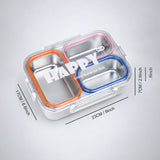 Orange, Pink & Blue Transparent Lid Happy Bites Lunch Box