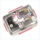 Pink Party Hat Unicorn Big Size Stainless Steel Kids Lunch Box