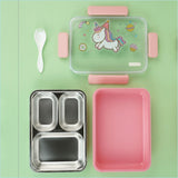 Pink Party Hat Unicorn Big Size Stainless Steel Kids Lunch Box