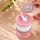 Pink Happy Bites Double Decker Stainless Steel Lunch Box