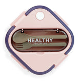 Pink & Purple Rounded Square Stainless Steel Kids Lunch Box