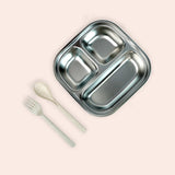 Pink & Purple Rounded Square Stainless Steel Kids Lunch Box