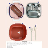 Pink & Purple Rounded Square Stainless Steel Kids Lunch Box