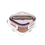Pink & Purple Rounded Square Stainless Steel Kids Lunch Box