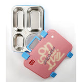 Pink Travel theme Stainless Steel Tiffin/Lunch Box for Kids and Adults