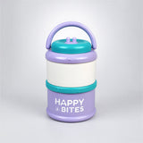 Purple Happy Bites Double Decker Stainless Steel Lunch Box