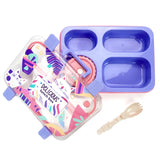 Purple Meow Compact Tiffin Lunch Box for Kids