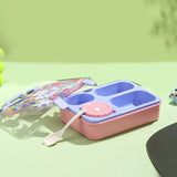 Purple Meow Compact Tiffin Lunch Box for Kids