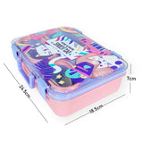 Purple Meow Compact Tiffin Lunch Box for Kids