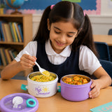 Purple Hot Summer Double Decker Stainless Steel Lunch Box