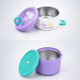 Purple Hot Summer Double Decker Stainless Steel Lunch Box