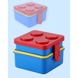 2Pcs Square Red Lego Lid Bpa Free Plastic Kids Lunch Box Plus Cup Bottle For Kids