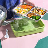 Rock Dino Green Big Size Stainless Steel Kids Lunch Box