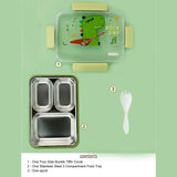 Rock Dino Green Big Size Stainless Steel Kids Lunch Box