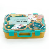Teal & Mustard Meow Compact Tiffin Lunch Box for Kids