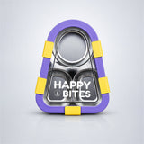 Yellow & Purple Triangle Happy Bites Lunch Box