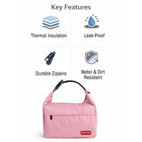 Pink Adjustable Buckle Hook Style Insulated Lunch Bag for Kids & Adults