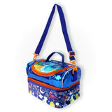 Dino Theme Double Compartment Insulated Lunch Bag For Kids