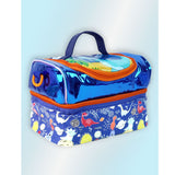 Dino Theme Double Compartment Insulated Lunch Bag For Kids