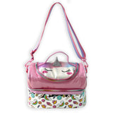 Shiny Unicorn Theme Double Compartment Insulated Lunch Bag For Kids