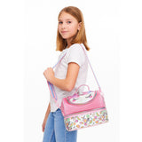 Shiny Unicorn Theme Double Compartment Insulated Lunch Bag For Kids