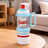 Light Blue White 4 in one Water Bottle, infuser & mini snack box for teens and Adults, 1000ml
