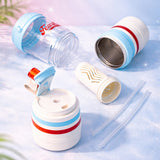 Light Blue White 4 in one Water Bottle, infuser & mini snack box for teens and Adults, 1000ml