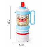 Light Blue White 4 in one Water Bottle, infuser & mini snack box for teens and Adults, 1000ml