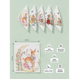5 Pcs Enchanted Garden Animal theme super Soft Breathable Pure Muslin Cotton Napkins set