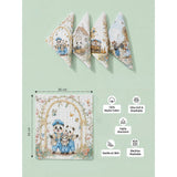 5 Pcs Vintage Panda Storybook theme super Soft Breathable Pure Muslin Cotton Napkins set