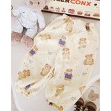 Mustard and Blue Ted, Organic Crushed soft Muslin Cotton Kids Nightsuit