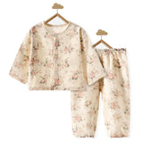 Pink Florals ,Organic Crushed soft Muslin Cotton Kids Nightsuit