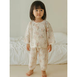Pink Florals ,Organic Crushed soft Muslin Cotton Kids Nightsuit