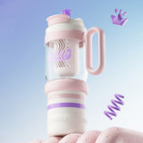 Pink White 4 in one Water Bottle, infuser & mini snack box for teens and Adults, 1000ml
