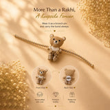 Dual style Checks Teddy Bear Rakhi & Broach clip for Kids