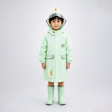 3D Dino Face & Tail Knee Length Raincoat for Kids