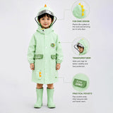 3D Dino Face & Tail Knee Length Raincoat for Kids