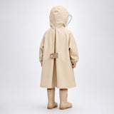 Beige Bear 3D Paw Knee Length Raincoat for Kids