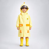Yellow Duck 3D Paw Knee Length Raincoat for Kids