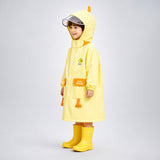 Yellow Duck 3D Paw Knee Length Raincoat for Kids