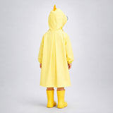 Yellow Duck 3D Paw Knee Length Raincoat for Kids