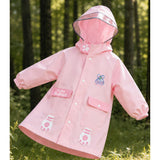 Pink Rabbit 3D Paw Knee Length Raincoat for Kids