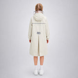 Beige Pocket Patch long Length Raincoat for Kids & Teens